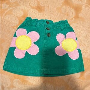 Mini Boden Flower Corduroy Skirt